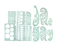 Sonew Set di Righelli da Disegno Multifunzionali in Plastica da 12 Pezzi per Misurare, Disegnare e Creare Modelli nel Design, Nella Grafica e nell'istruzione