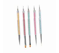 Sonew Set Penna per Pennelli per Nail Art per Manicure Professionale e Domestica - 5 Pezzi Kit di Strumenti per Manicure in Plastica Resistente per Disegnare e Pittura - Kit di Penna