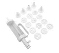 Sonew Set Pressa Professionale Multifunzionale con 17 Punte per Tubazioni per Dolci e Decorazioni - Costruzione in ABS, Lavabile in Lavastoviglie, Impugnatura Ergonomica