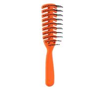 Sonew Spazzola per Capelli con Sfiato, Pettine per lo Styling Ergonomico Scavato con Perforazione Ispirata Alle Foglie per Donne e Uomini Unisex, Materiale ABS Arancione
