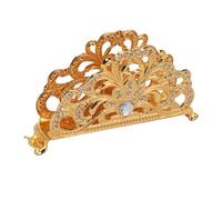 Sonew Squisito Portatovaglioli in Metallo Dorato con Strass, Elegante Tavolo in Lega di Zinco per Scenari di Cucina e Sala da Pranzo (stile 1)