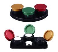 Sonew Supporto per Coppa dell'olio per Riparazione Orologi, Strumento Porta Grasso per Orologiaio in Metallo e Ceramica, a 3 Fori a Forma di Ventaglio con Coperchio di Prevenzione