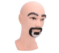 Sonew Testa Allenamento per Tagliare la Barba con Testa di Manichino per Capelli Umani Al 100% per Uomo, di Manichino in Resina PVC con Supporto per Pratica di Parrucchiere