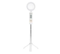 Sonew Treppiede Selfie Stick, Quadripiede Portatile Ruotabile a 360 Gradi con Telecomando Bluetooth e Luce di Riempimento, per Streaming Live Video TikTok e Fotografia Smartphone