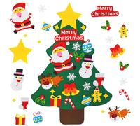 Sonfedo Albero di Natale in feltro, albero di Natale per bambini, fai da te in feltro con ornamenti rimovibili, decorazioni per arazzo di Capodanno, (newC)
