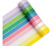 Songdao 10 rotoli Porporina Washi Tape Set, nastro Modelli antichi Scintillante adesivo decorativo per arti, pallottola di giornale, scrapbooking, fai da te, imballaggio (Rainbow 10 Colors)