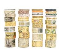 Songdao 36 rotoli Washi Tape Set, nastro vintage adesivo decorativo per arte ispirata a foglia d'oro nastri, per arti, pallottola di giornale, scrapbooking, fai da te (Duke Jorge)