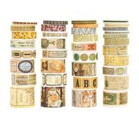 Songdao 36 rotoli Washi Tape Set, nastro vintage adesivo decorativo per arte ispirata a foglia d'oro nastri, per arti, pallottola di giornale, scrapbooking, fai da te, imballaggio (Sophia's Letters)