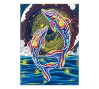 Songdao 5D Diamond Painting Kit Completo, Pittura Diamante 5D,Pittura con Numeri Diamante,Dipinti Decorazioni per Pareti Domestiche,Passatempo per Adulti Bambin (delfino)