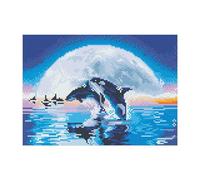 Songdao 5D Diamond Painting Kit Completo, Pittura Diamante 5D,Pittura con Numeri Diamante,Dipinti Decorazioni per Pareti Domestiche,Passatempo per Adulti Bambini (balena)