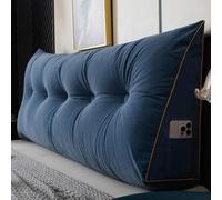 SONGDIQI Cuscino Triangolare Per Testiera Del Letto, Doppio Cuscino Da Lettura, Con Tasca Laterale, Supporto Per La Schiena Lungo, Per Stare Seduti Su Letto Singolo(#D,150 * 50 * 20cm)