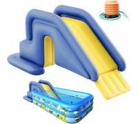SONGDIQI Scivolo Gonfiabile, Centro Giochi Gonfiabili, Scivoli Gonfiabili per Piscine Interrate(Blue)