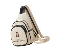 Songelt 2025 Orso Ricamo Crossbody Bag Zaino Cinghia Regolabile Traspirante Borse Petto Per Le Donne Uso Quotidiano Viaggio Essenziale Traspirante Crossbody Borsa, Nero , One Size