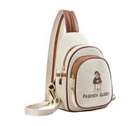 Songelt 2025 Orso Ricamo Crossbody Bag Zaino Cinghia Regolabile Traspirante Borse Petto Per Le Donne Uso Quotidiano Viaggio Essenziale Traspirante Crossbody Borsa, Marrone, One Size
