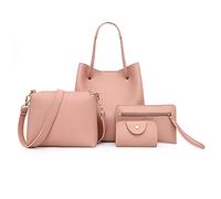 Songelt 4 pz/set Borsa a tracolla in pelle da donna borsa a tracolla Tote titolare della carta borsa messenger Satchel Top Handle Bags Women Bucket Bag Crossbody, D, One Size