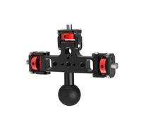 Songelt Adattatore triplo in alluminio con filettatura da 1/4 di pollice Supporto a 360 gradi per fotocamera Telefono treppiede Microfono Supporto per attrezzature fotografiche professionali