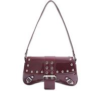 Songelt Borsa a tracolla da donna in pelle PU con borchie, borsa da sera per appuntamenti e attività all'aperto borsa per uso quotidiano, Rosso, One Size