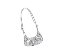 Songelt Borsa a tracolla multiuso testurizzata con tracolla regolabile pratica borsa per uso quotidiano elegante borsa ascellare, Argento, One Size