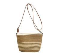 Songelt Borsa a tracolla per donna borsa a righe borsa da spiaggia in paglia borsa da spiaggia intrecciata a mano messaggeri shopping donna a tracolla a righe spiaggia moda borsa tessuta a mano