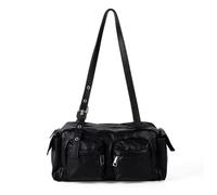 Songelt Borsa a tracolla per donne e ragazze, pochette da sera alla moda, in pelle sintetica PU, borse semplici da regalare, pochette con chiusura a cerniera, Nero , One Size