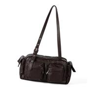 Songelt Borsa a tracolla per donne e ragazze, pochette da sera alla moda, in pelle sintetica PU, borse semplici da regalare, pochette con chiusura a cerniera, Caff, One Size