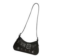 Songelt Borsa a tracolla per le donne pochette da sera borsa borsa in pelle PU borsa ascellare con chiusura a cerniera semplice borsa borsa, Nero , One Size