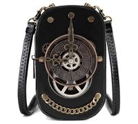 Songelt Borsa a tracolla punk per le donne piccola borsa a tracolla in pelle con tracolla regolabile borsa compatta porta telefono borsa in pelle