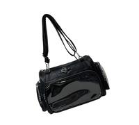Songelt Borsa a tracolla regolabile ispirata all'anime, pratica borsa a tracolla in pelle PU di grande capacità per spostamenti quotidiani borsa a tracolla casual, Nero , One Size