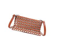Songelt Borsa a tracolla singola da donna alla moda con borchie a pois e cinturino regolabile in pelle PU borsa sotto le ascelle per uso quotidiano borsa alla moda, Marrone, One Size