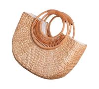 Songelt Borsa da donna alla moda borsa di paglia elegante borsa da vacanza intrecciata a mano maniglia superiore per viaggi e vacanze donna spiaggia elegante borsa di paglia quotidiana ragazza per i
