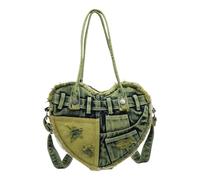 Songelt Borsa da donna Denims Borsa sotto le ascelle Borsa alla moda Borsa alla moda Grande Capacità Ascella Shopping a forma di cuore Spalla Donna Spalla Retro Denims Ascella Borsa a forma di cuore