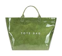 Songelt Borsa da donna in carta kraft increspata con texture di grande capacità borse con manico superiore per uso quotidiano borsa per la spesa da viaggio borsa in carta kraft, Verde, One Size