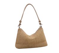 Songelt Borsa da spiaggia casual borsa a tracolla in paglia borsa a tracolla alla moda con tracolla regolabile per picnic in spiaggia vacanza borsa da donna alla moda, cachi, One Size