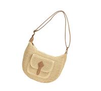 Songelt Borsa da spiaggia in paglia da donna Borsa messaggeri fatta a mano Borsa a tracolla semplice Borsa a tracolla tessuta per vacanze per viaggi quotidiani da donna a tracolla in paglia quotidiana