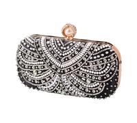 Songelt Borsa da sposa da donna con strass pochette borsa a tracolla all-matching elegante catena da sera tracolla donna strass sera elegante pochette per banchetto, Nero , One Size