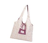 Songelt Borsa in tela di grande capacità Borsa riutilizzabile in panno per la spesa Borse a tracolla con stampa floreale per viaggi Shopping Lavoro Spiaggia Panno riutilizzabile della drogheria, D