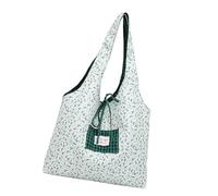 Songelt Borsa in tela di grande capacità Borsa riutilizzabile in panno per la spesa Borse a tracolla con stampa floreale per viaggi Shopping Lavoro Spiaggia Panno riutilizzabile della drogheria, Verde