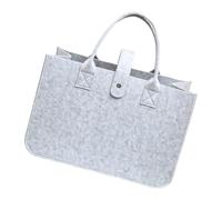 Songelt Borsa multiuso in feltro con interno spazioso pieghevole, borsa per la spesa in feltro per organizzare la borsa della spesa con manico spesso essenziale, Grigio chiaro, One Size