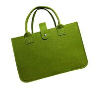 Songelt Borsa multiuso in feltro con interno spazioso pieghevole, borsa per la spesa in feltro per organizzare la borsa della spesa con manico spesso essenziale, Verde militare, One Size