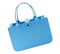 Songelt Borsa multiuso in feltro con interno spazioso pieghevole, borsa per la spesa in feltro per organizzare la borsa della spesa con manico spesso essenziale, Azzurro, One Size
