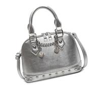Songelt Borse a tracolla e a tracolla da donna alla moda 2025 in PU lucido borse con eleganti decorazioni a rivetto per uso quotidiano borsa in PU lucida, Argento, One Size