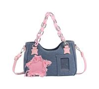 Songelt Borse a tracolla in jeans alla moda Borsa leggera sotto le ascelle Borsa a tracolla pratica per uso quotidiano Borsa a tracolla multiuso Borse da sera con dettaglio catena Borsa in jeans, Blu