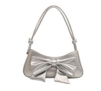 Songelt Borse a tracolla piccole da donna con fiocco in pelle PU borse a tracolla Hoboes borsa con tracolla regolabile Hoboes borsa con tracolla regolabile, Argento, One Size