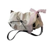 Songelt Borse con fiocco per le donne piccole borse a tracolla in pelle PU borse a tracolla hoboes borsa con tracolla regolabile donna hoboes, bianco, One Size