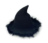 Songelt Cappellino da strega di Halloween lavorato a maglia cappello da strega cappello da strega donna uomo unisex strega cosplay cappello festival copricapo costume di Halloween accessorio unisex