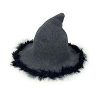 Songelt Cappellino da strega di Halloween lavorato a maglia cappello da strega cappello da strega donna uomo unisex strega cosplay cappello festival copricapo costume di Halloween accessorio unisex
