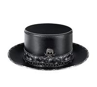 Songelt Cappello da dottore in pelle steampunk, cappello a cilindro per costume di Halloween, per adulti, cosplay, discoteca e Halloween