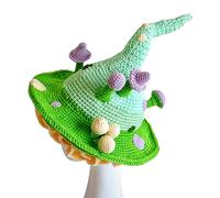 Songelt Cappello da fata lavorato a maglia di Halloween con decorazione a fungo cappello da mago uomo donna copricapo per feste cosplay festival oggetti di scena per feste design moderno strega