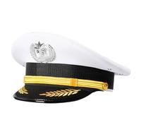 Songelt Cappello da guardia giurata a tesa larga, cappello da aviazione, per cosplay e Halloween, comodo e leggero
