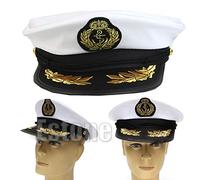 Songelt Cappello da marinaio bianco per adulti, per travestimento da capitano della barca da yacht e da marinaio